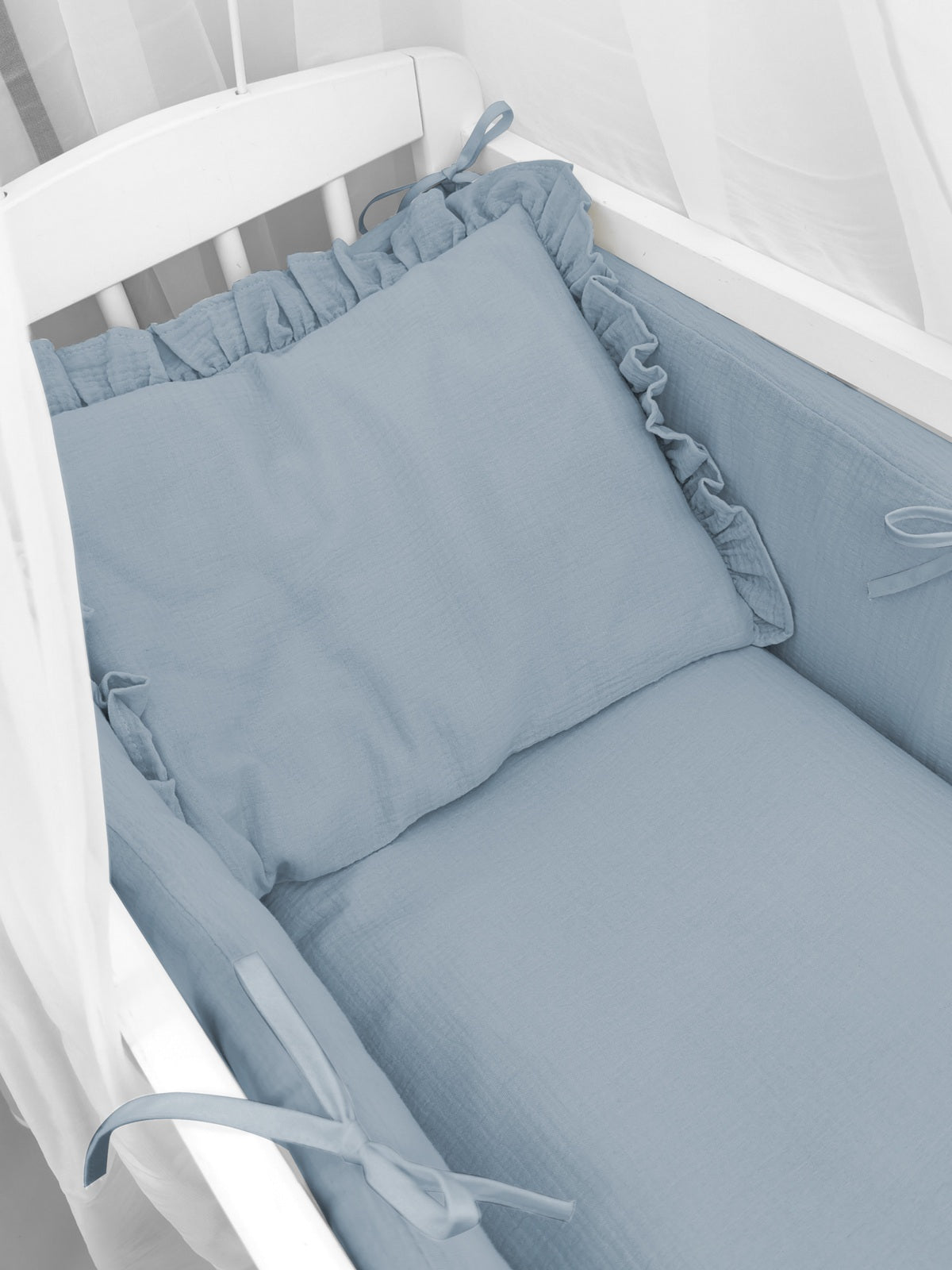 3in1 Beistellbett mit Musselin-Bettwäsche – weich & atmungsaktiv