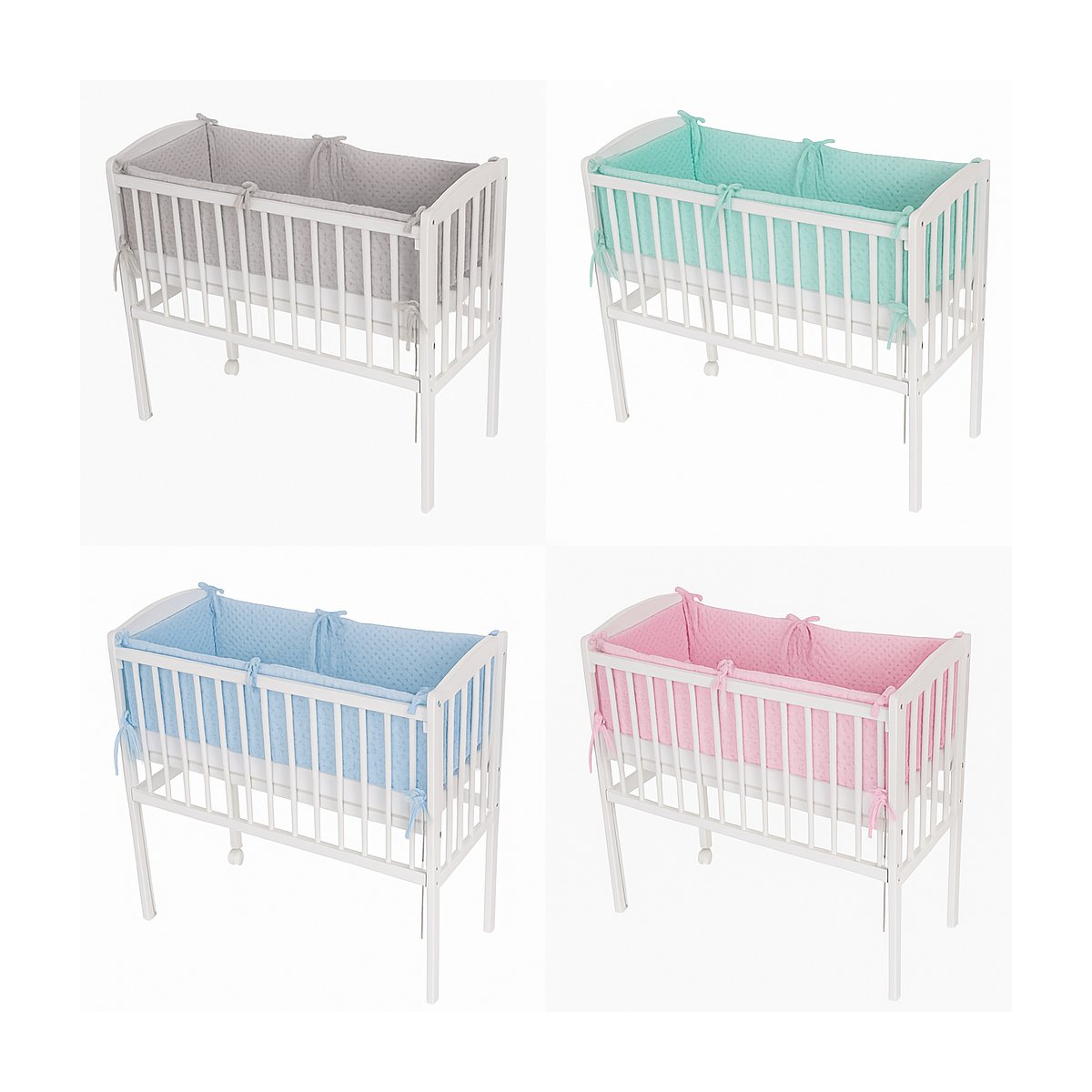 Baby Beistellbett Weiß mit Nestchen & Matratze – Komplettset