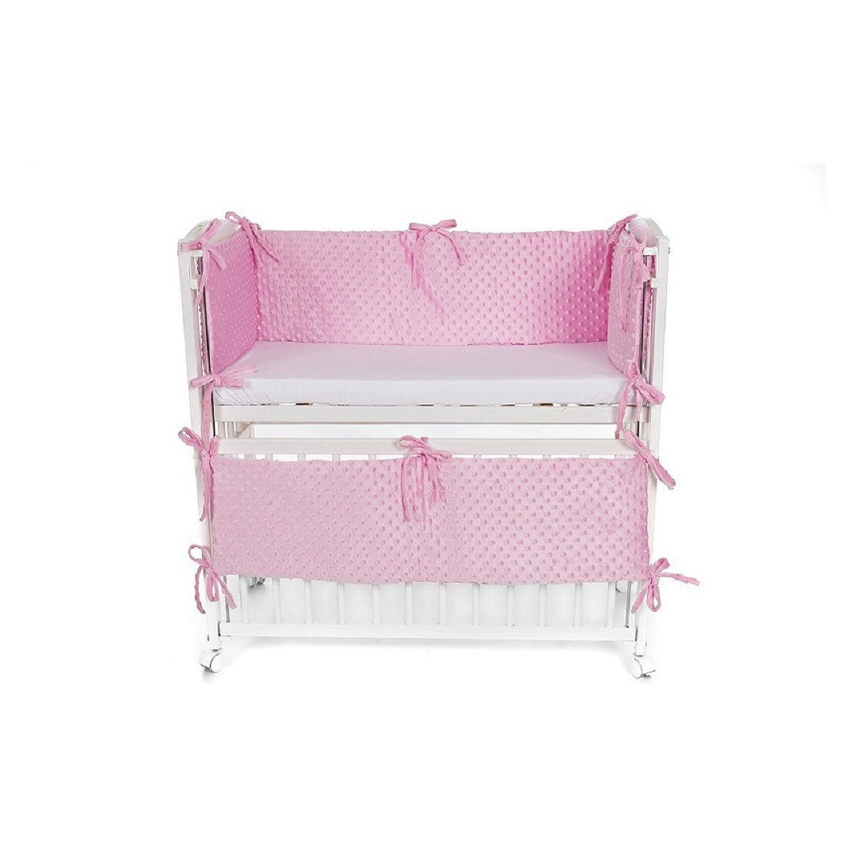 Baby_Beistellbett_mit_Matratze_und_Kopfschutz_Rosa