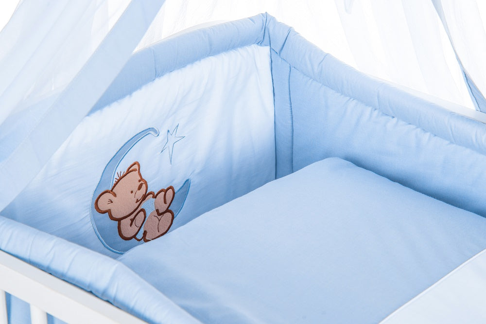 Komplettbett Babybett Teddy & Mond in Grau