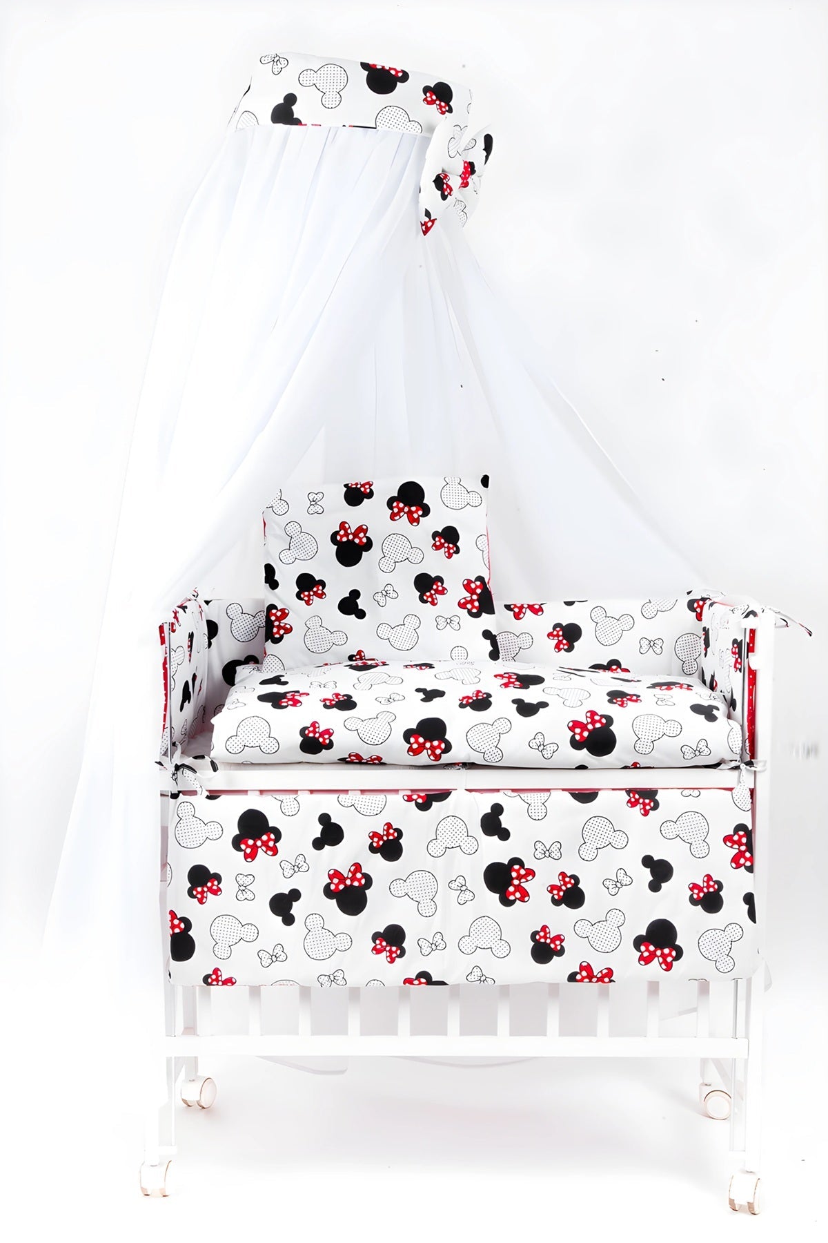 Beistellbett Minnie Mouse Komplettset mit Matratze & 7-teiligem Set