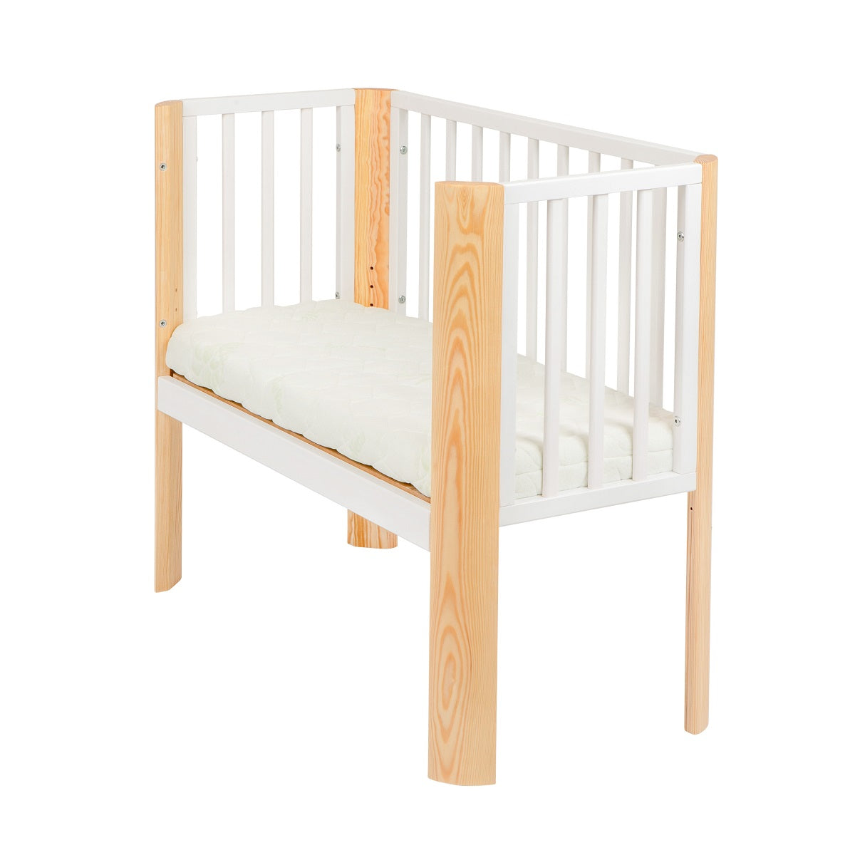 Beistellbett Stubenbett BABY HERZEN Schleifen Grau - babyhafen.de