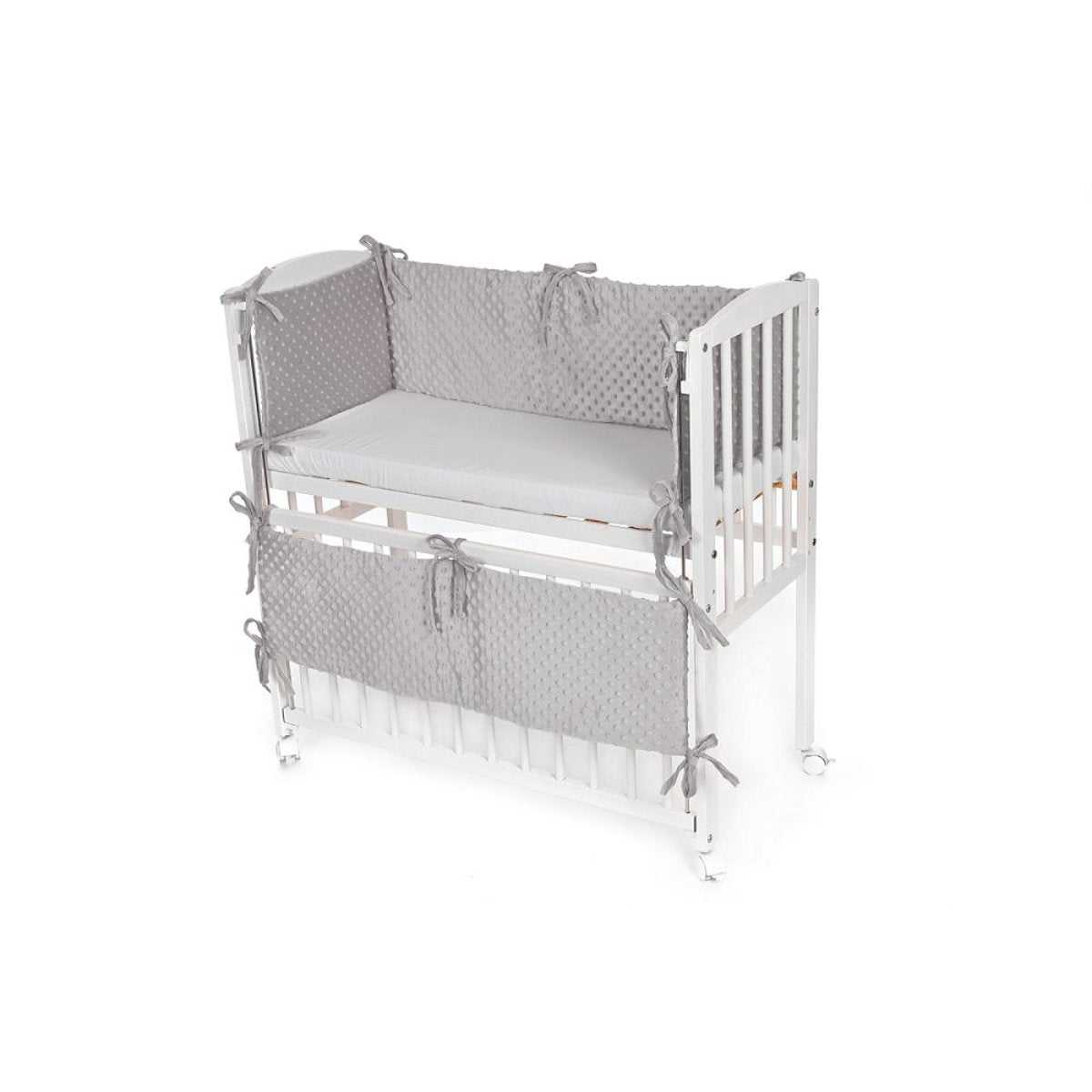 Baby Beistellbett mit Matratze Nestchen Grau