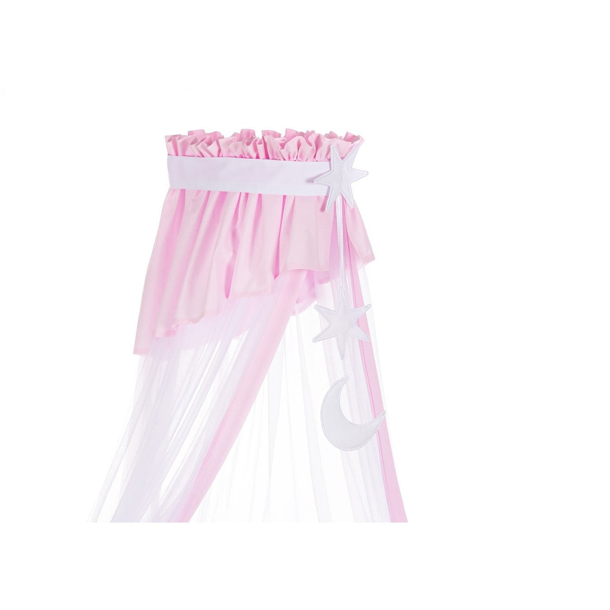 Betthimmel_Rosa_mit_Anhänger für Kinderbett