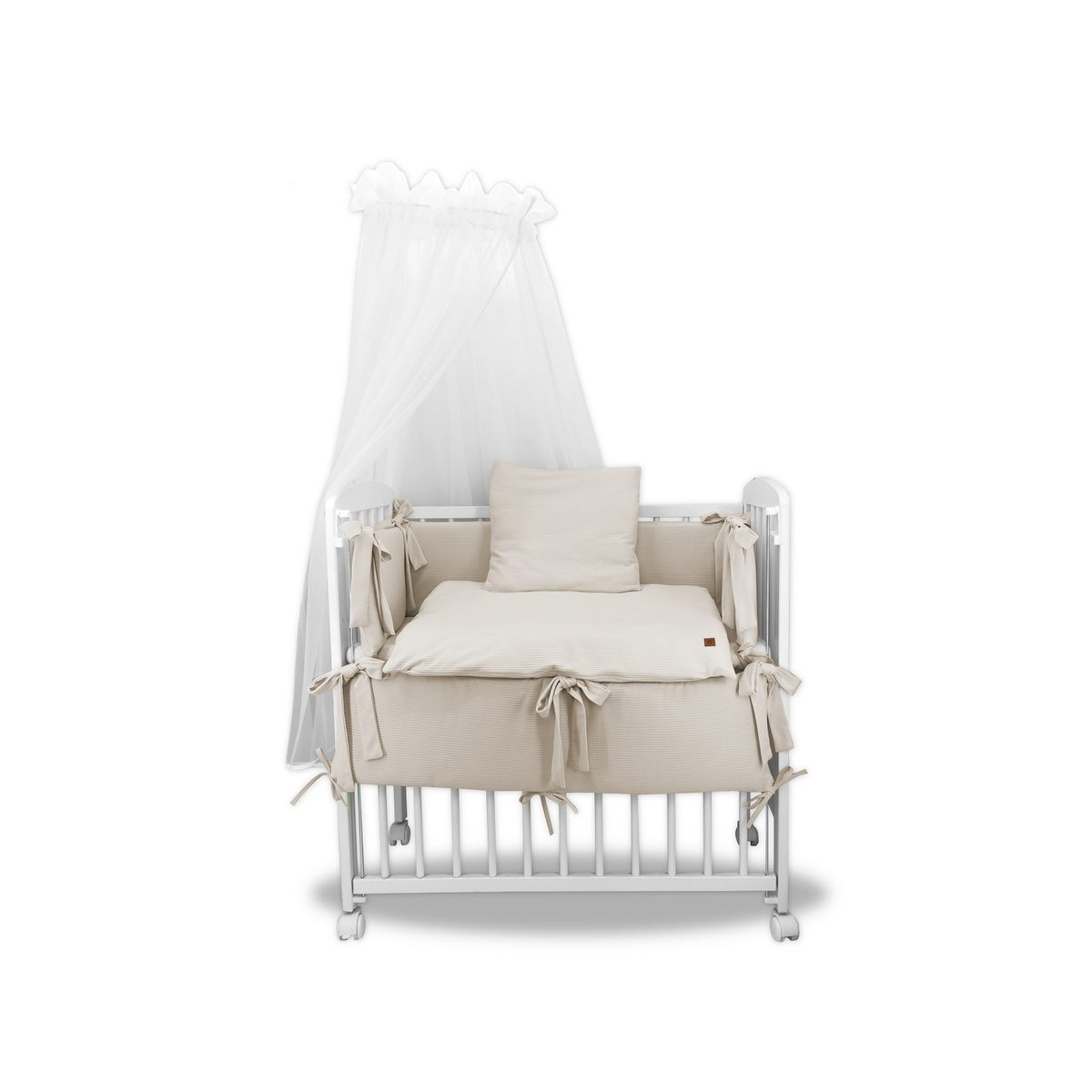 3in1 Beistellbett Sweater Soft Beige mit Matratze für Boxspringbett
