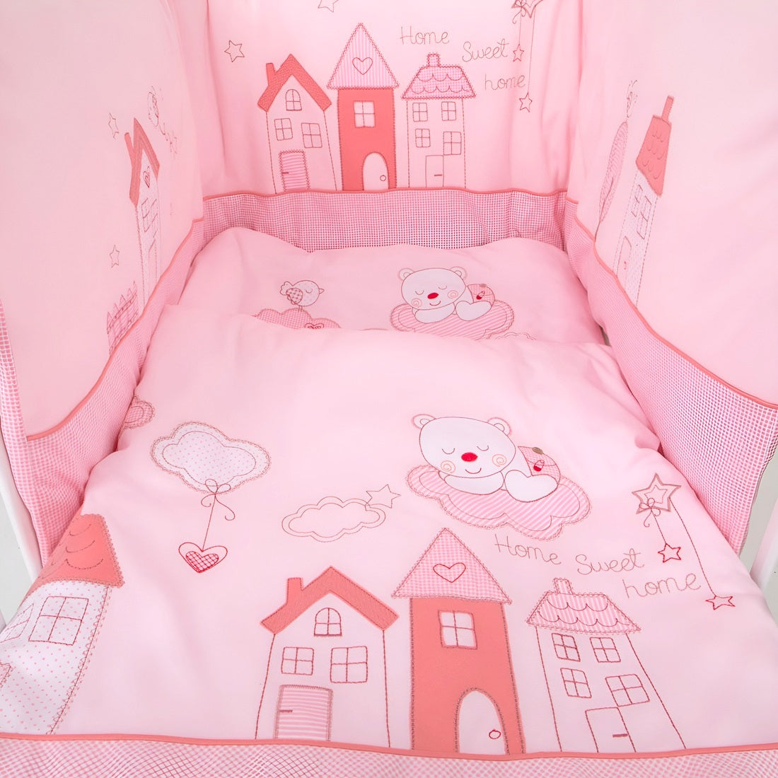 Hausbett Home Sweet Rosa 60x120 Bio Bettset