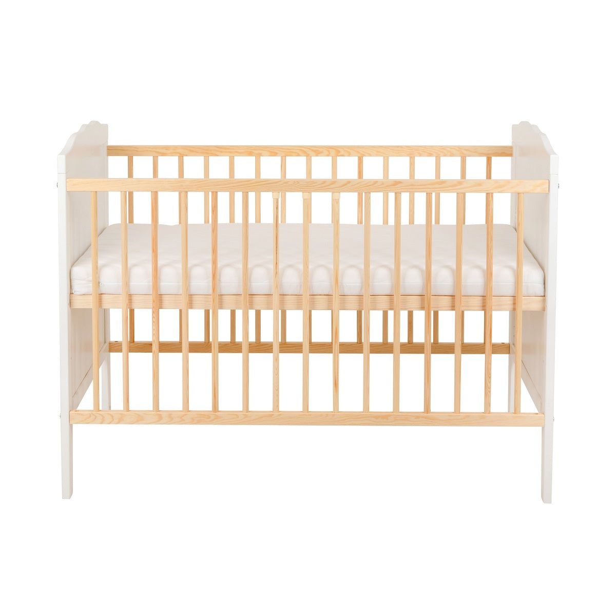 Komplettbett 60 × 120 White & Natur Schutzgitter - babyhafen.de
