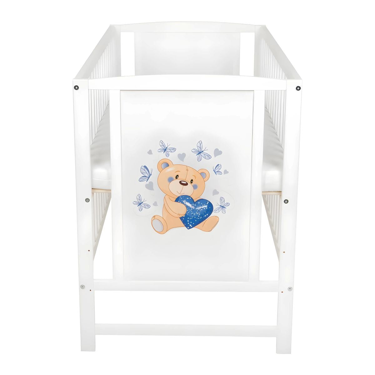 Buntes Babybett mit lustige Bär in Blau Top Design