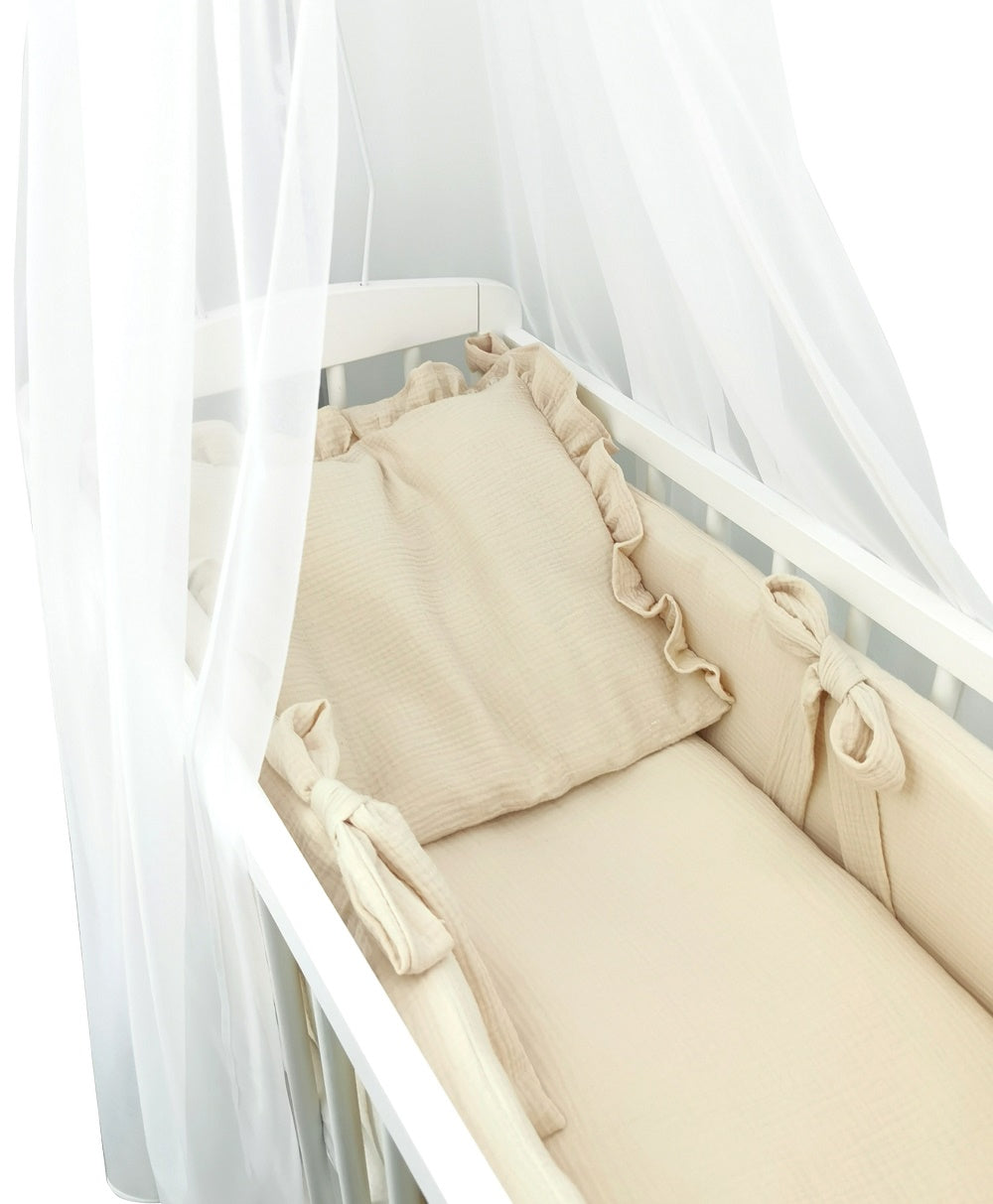 3in1 Beistellbett Stubenwagen Musselin Beige - babyhafen.de