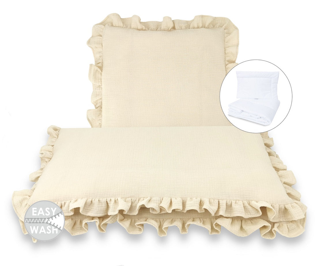 3in1 Beistellbett Stubenwagen Musselin Beige - babyhafen.de
