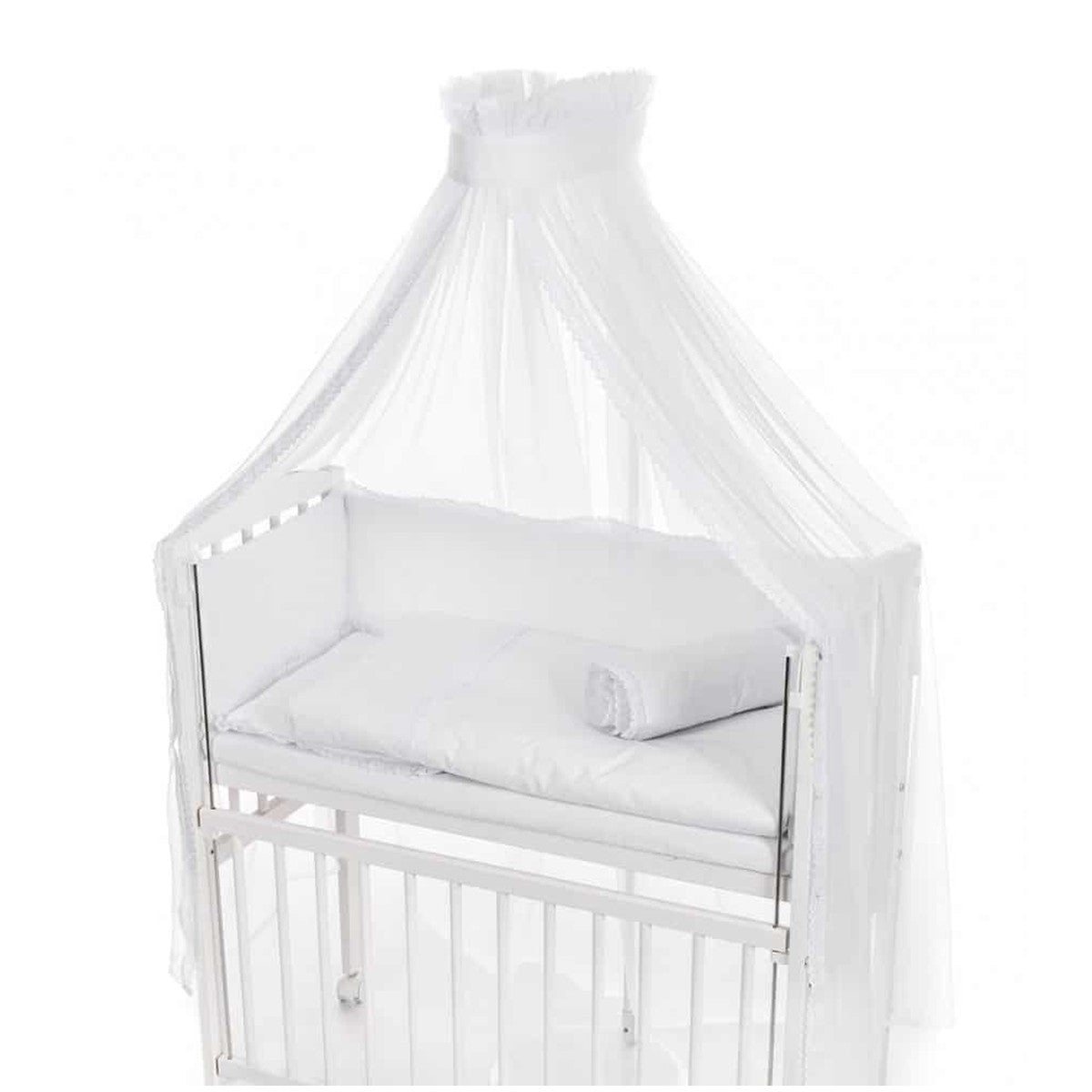 Babybettwaesche_Weiss_Spitze_Baldachin_Baumwolle