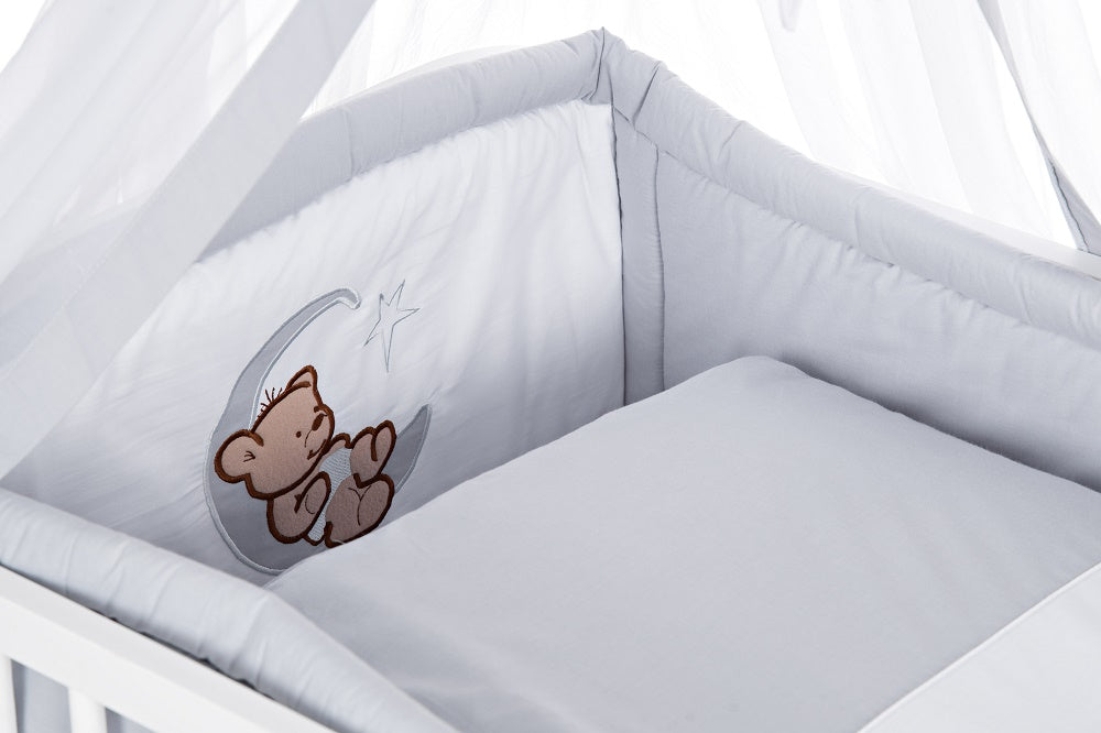 Komplettbett 120 × 60 cm Babybett Teddy auf dem Mond - babyhafen.de