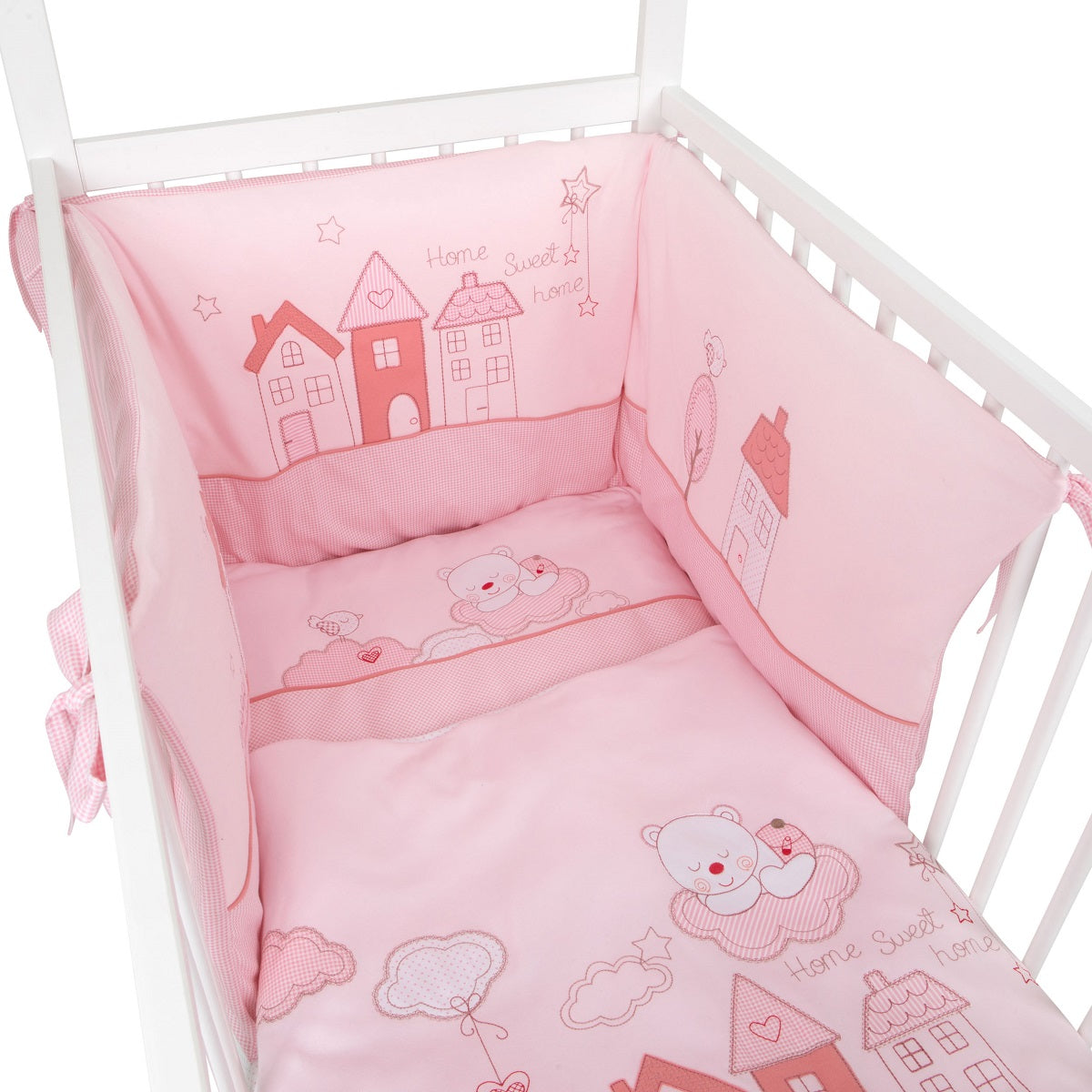 Hausbett Home Sweet Rosa 60x120 Bio Bettset - babyhafen.de