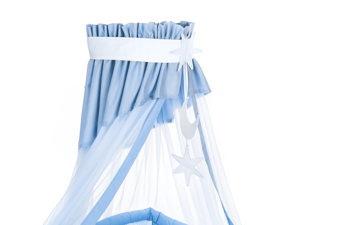 Komplettbett Babybett Teddy & Mond in Blau - babyhafen.de