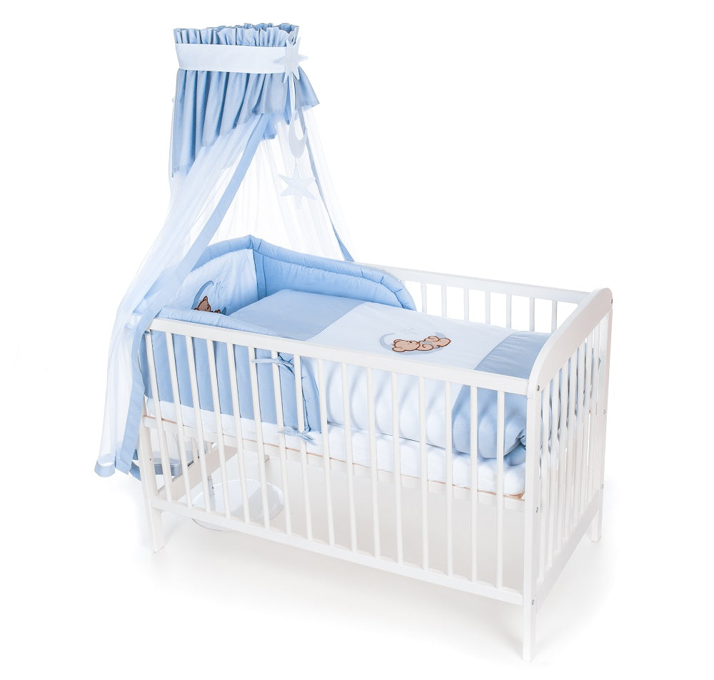 Komplettbett Babybett Teddy & Mond in Grau