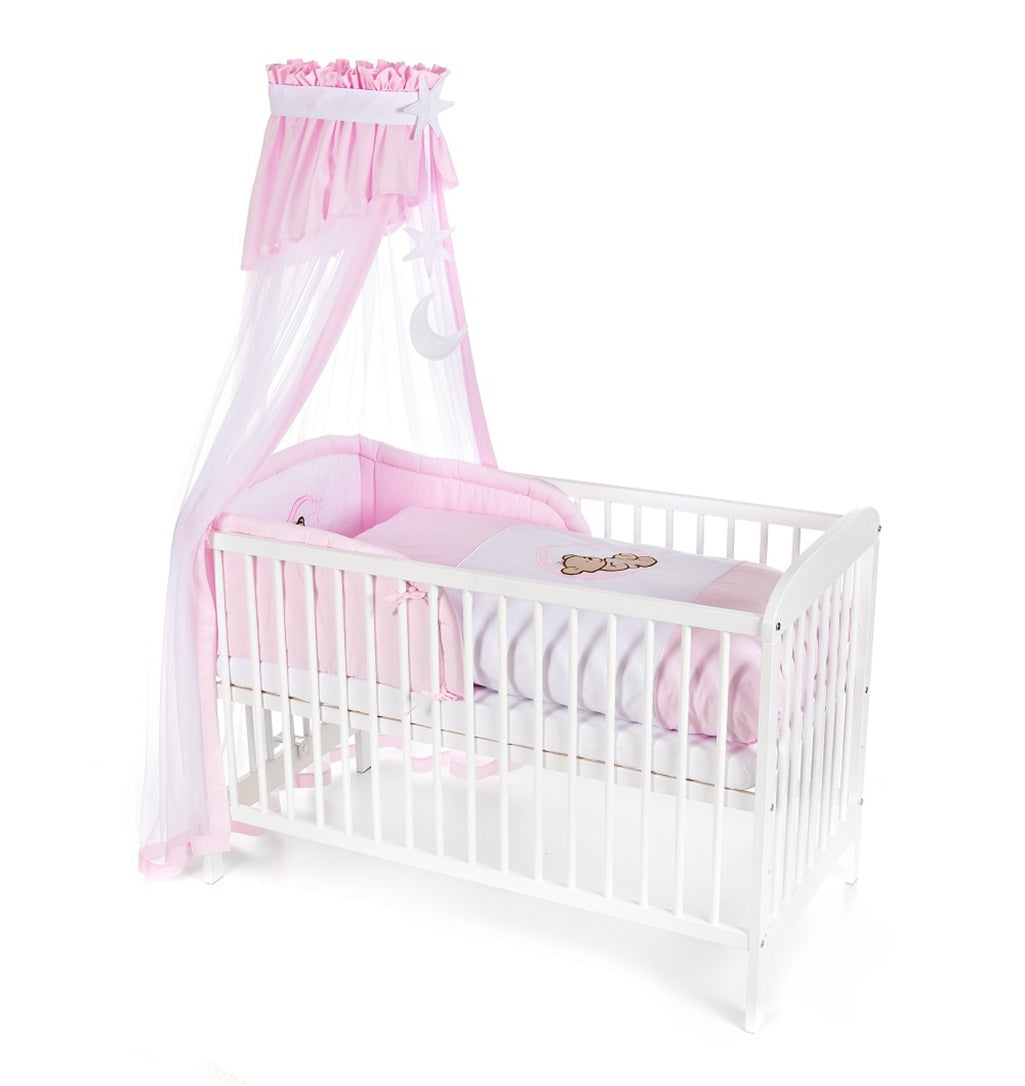 Komplettbett Babybett Teddy & Mond in Grau