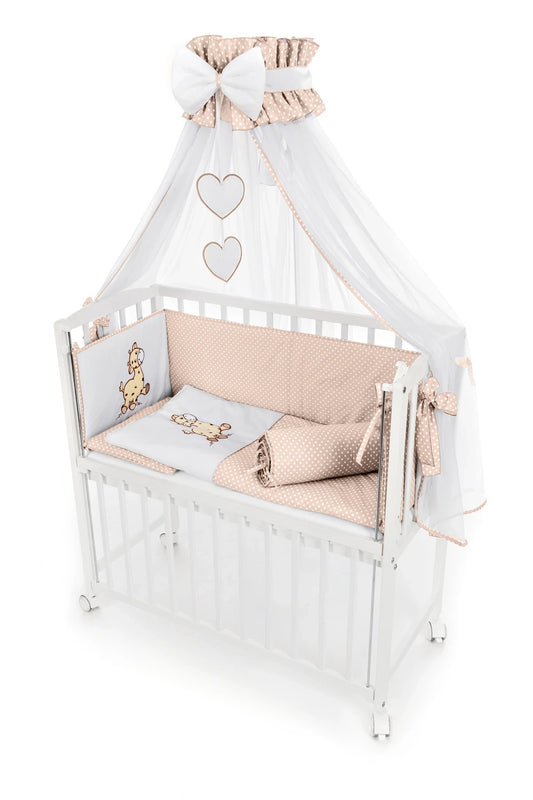 8-teiliges Beistellbett 90x40 Giraffe – Beige