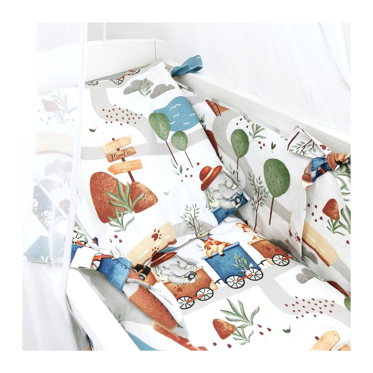 3in1 Beistellbett Baby Animals Weiß mit Höhenverstellung_royalbabybett