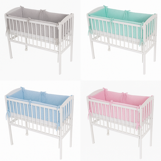 Baby Beistellbett Weiß mit Nestchen & Matratze – Komplettset