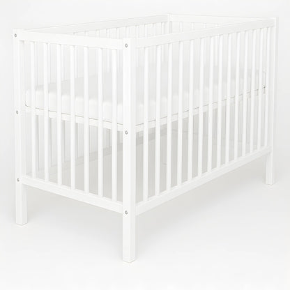 Massives Babybett 60x120 cm mit Matratze aus Kiefernholz