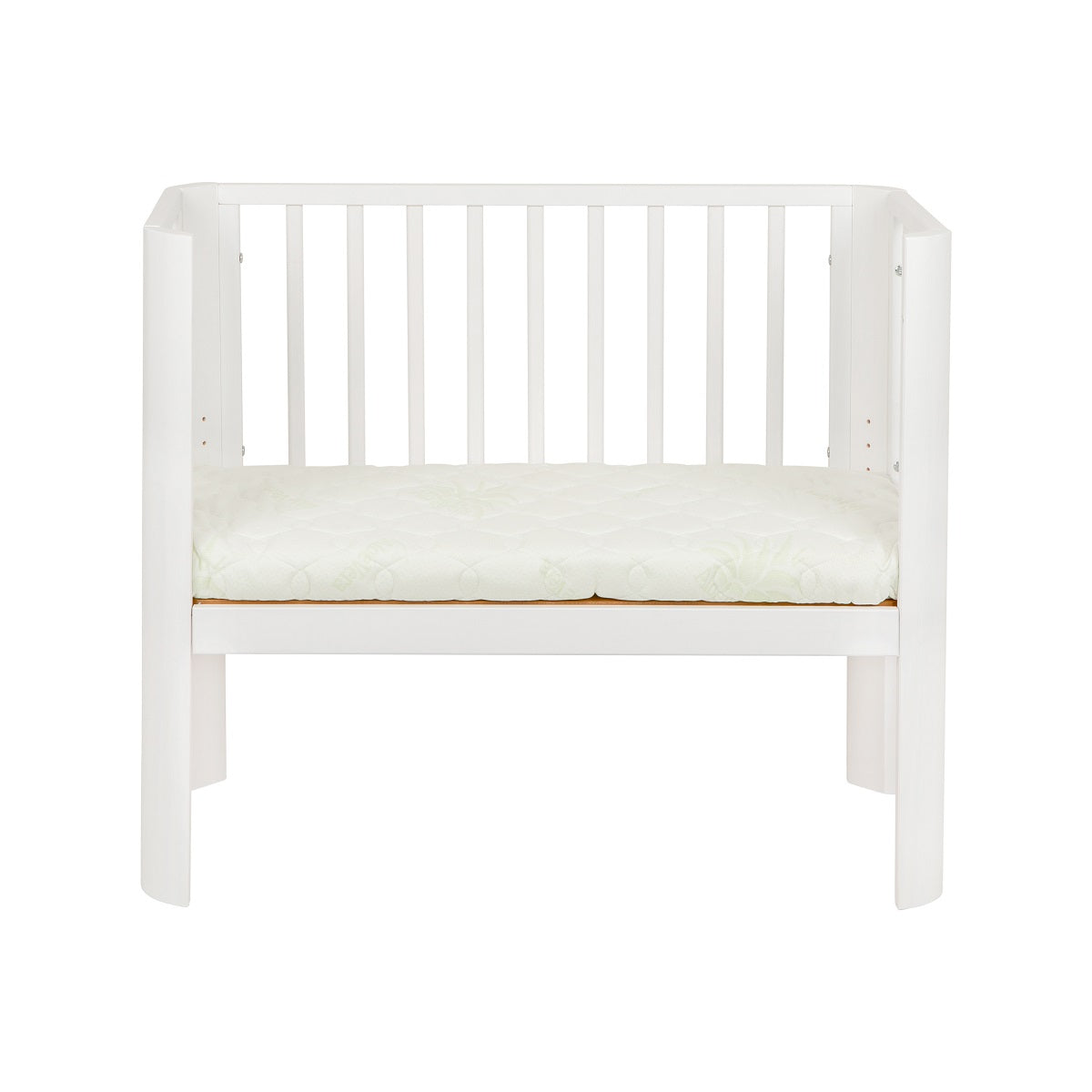 Baby Beistellbett 2in1, weiß, mit Matratze Gurte - babyhafen.de 