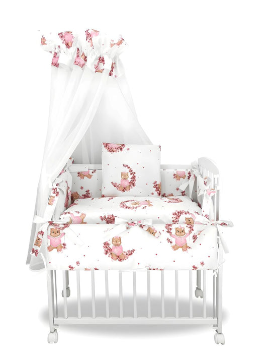 Beistellbett mit Tanzendes Tier für Babybett Farbe Rosa