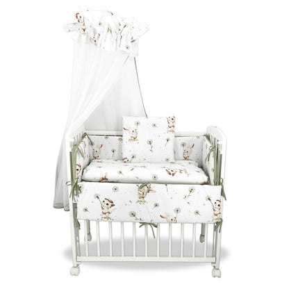 Beistellbett Baby Kätzchen mit Matratze, Himmel und Bettwäsche Komplettset