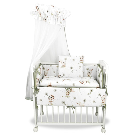 Beistellbett Baby Kätzchen mit Matratze, Himmel und Bettwäsche Komplettset