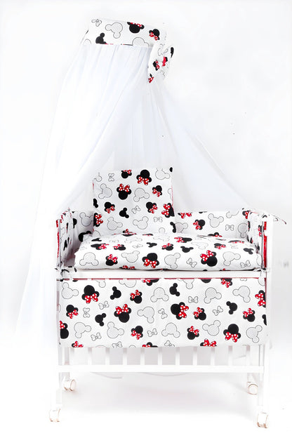 Beistellbett Minnie Mouse Komplettset mit Matratze & 7-teiligem Set