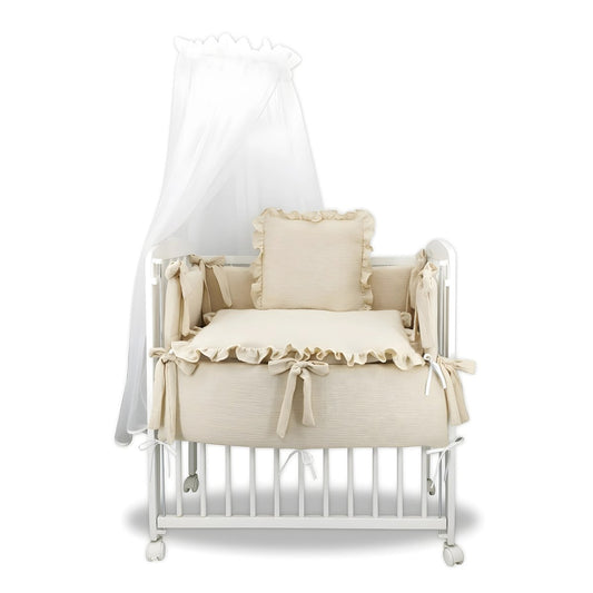 3in1 Beistellbett Stubenwagen Musselin Beige - royalbabybett