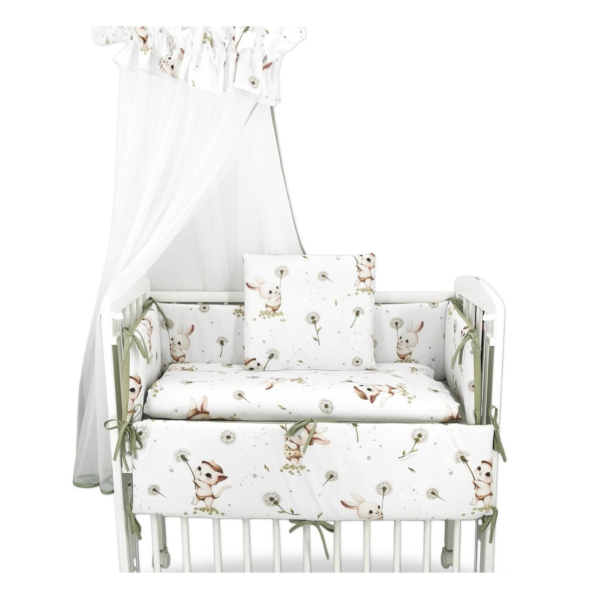 Süßes Kätzchen-Motiv auf der Babybett Bettwäsche
