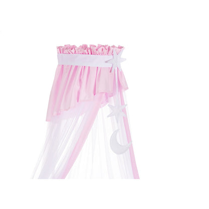 Betthimmel_Rosa_mit_Anhänger für Kinderbett