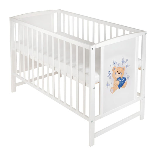 Buntes Babybett mit lustige Bär in Blau Top Design