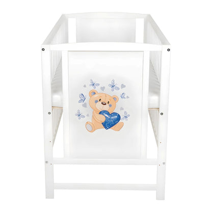 Buntes Babybett mit lustige Bär in Blau Top Design