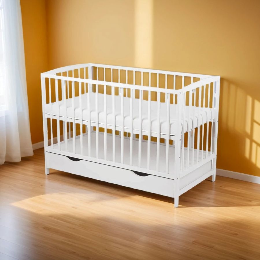 Marko Babybett Kinderbett weiß mit Schublade