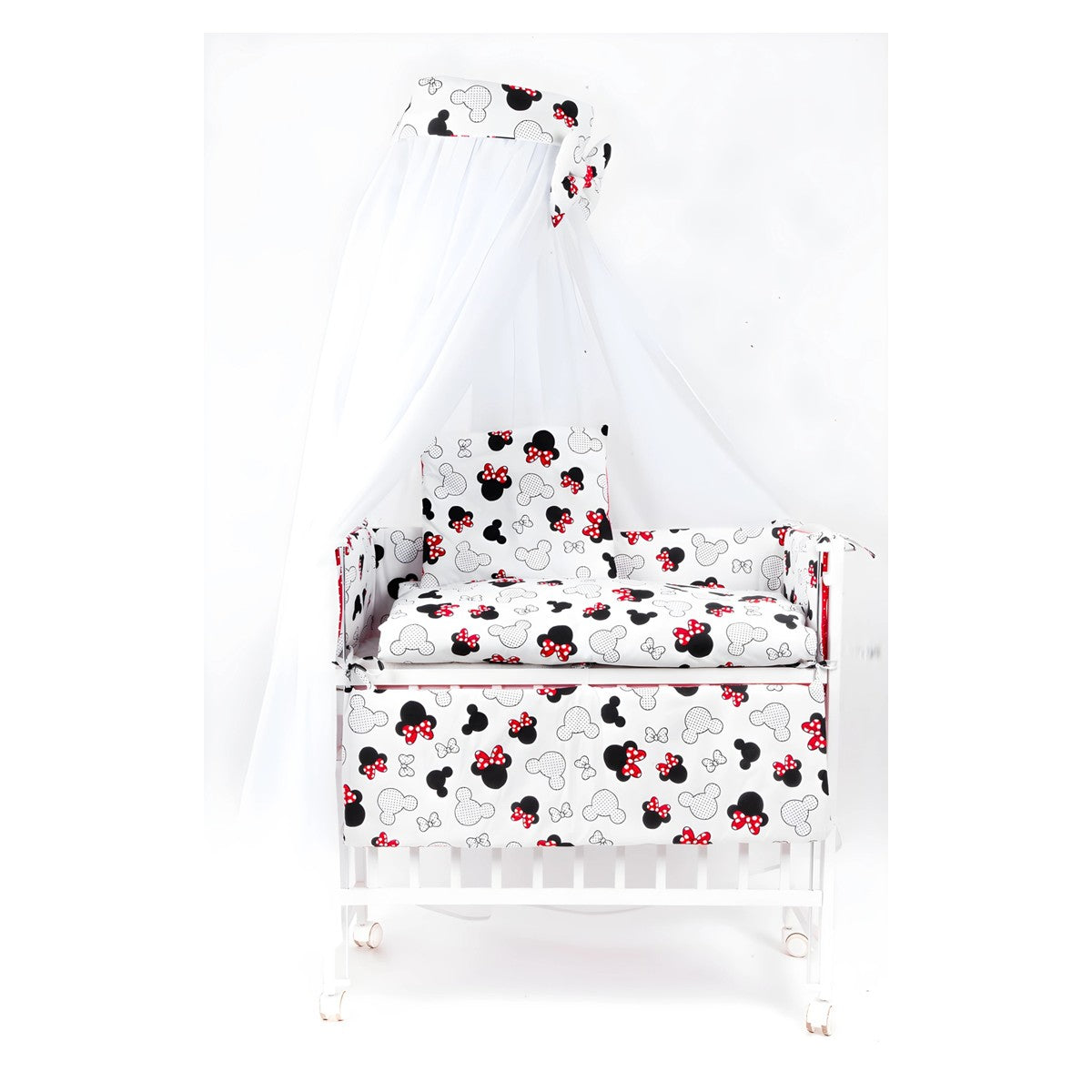 Beistellbett Minnie Mouse Komplettset mit Matratze & 7-teiligem Set
