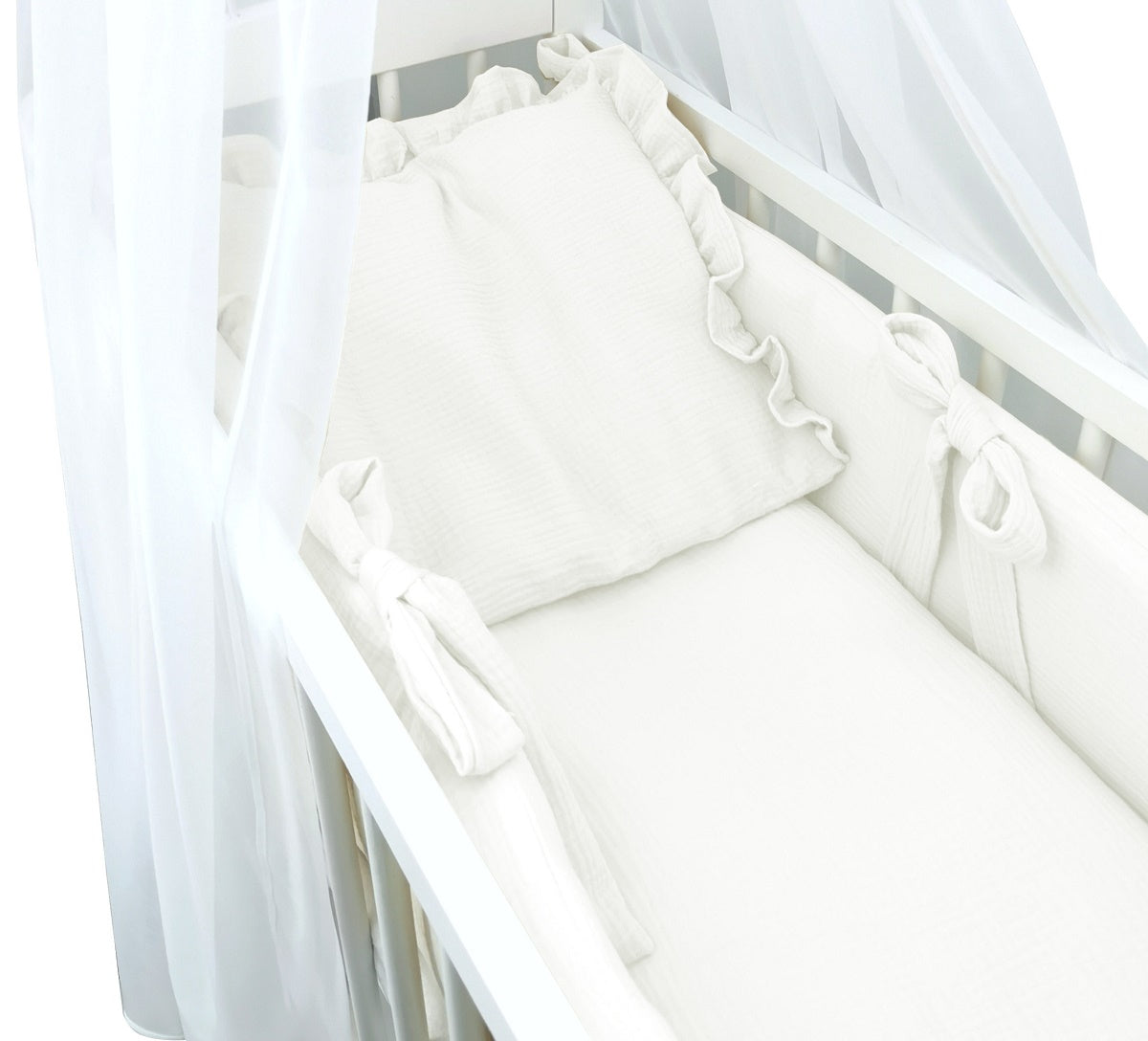 3in1 Beistellbett Baby Musselin Ecru - babyhafen.de 