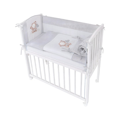 Beistellbett Elefanten bestickt mit Vollausstattung & Matratze