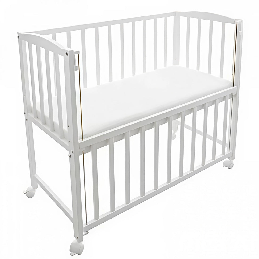 Baby Beistellbett mit 4 Rollen und zwei Bremsen