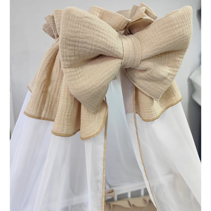 babybett-musselin-beige-himmel-schleife
