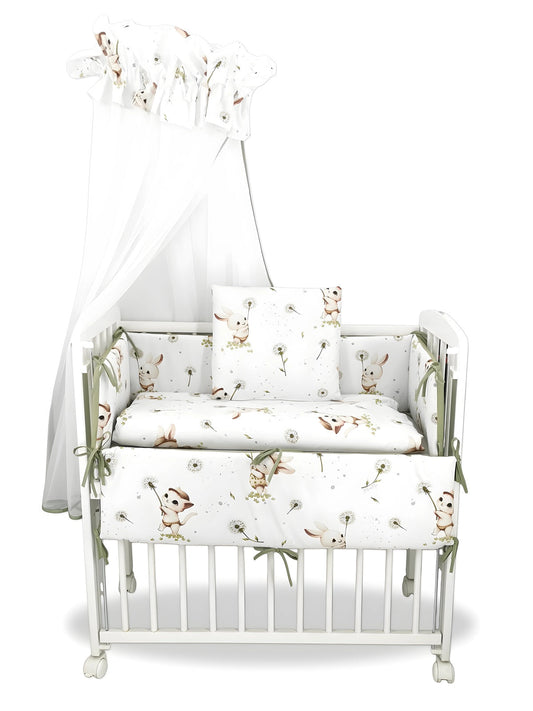 Beistellbett Baby Kätzchen mit Matratze, Himmel und Bettwäsche Komplettset