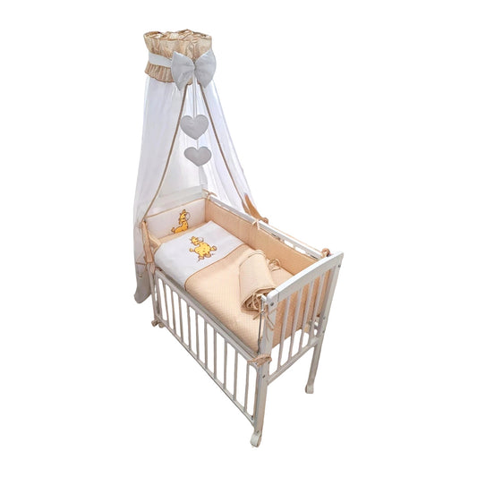 8-teiliges Beistellbett 90x40 Giraffe – Beige