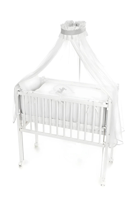 Beistellbett 90×40 Matratze, Rollen, BABY Himmel Schleifen