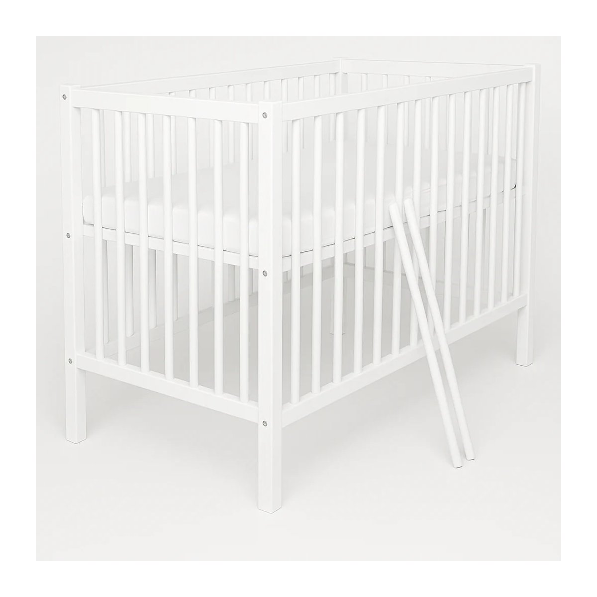 Massives Babybett 60x120 cm mit Matratze aus Kiefernholz_Royalbabybett