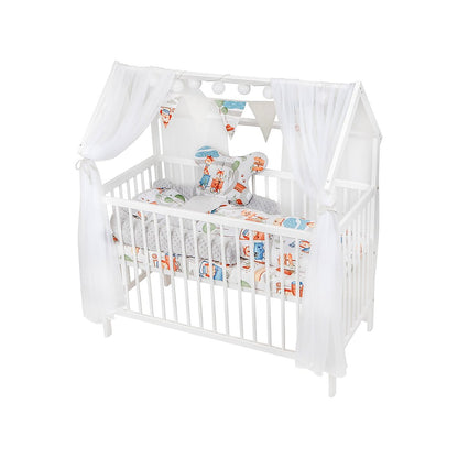 Hausbett_Kinderbett_120x60_Matratze_Minky_Bettset_Tiere_Bunt
