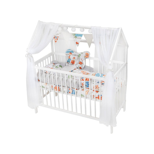 Hausbett_Kinderbett_120x60_Matratze_Minky_Bettset_Tiere_Bunt

