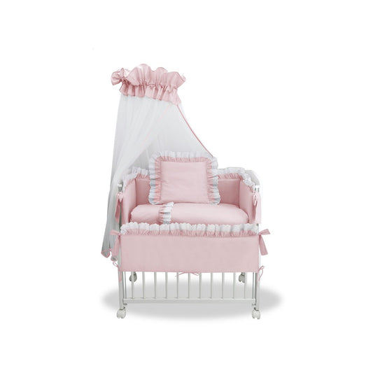Royalbabybett 3in1 Beistellbett mit Bettwäsche Rosa Boxspringbett