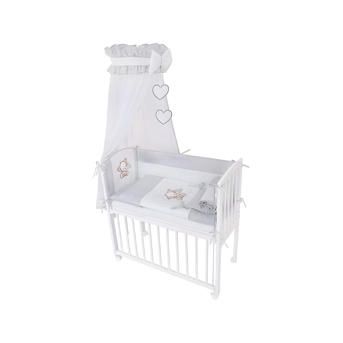 Beistellbett 3D Elefanten bestickt inkl. Matratze