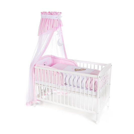 Kinderbett_Komplettbett_Babybett_Teddybär_Mond_in_rosa_royalbabybett
