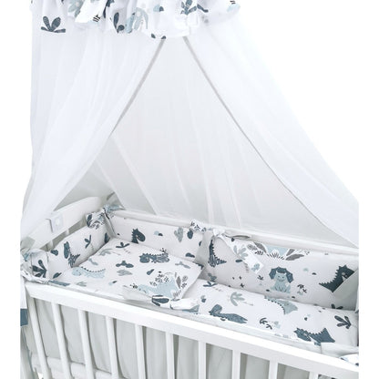 Beistellbett Baby Blau Dino komplett mit Matratze & Bettwäsche